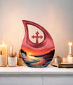 10-Inch River-themed Cross Drop memorial urn