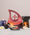 10-Inch River-themed Cross Drop memorial urn