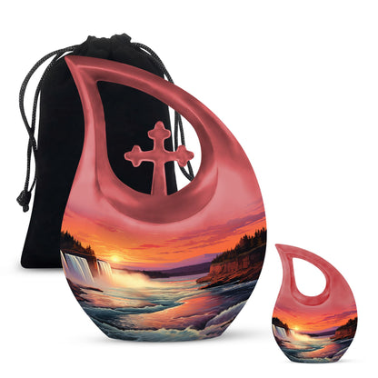 10-Inch River-themed Cross Drop memorial urn