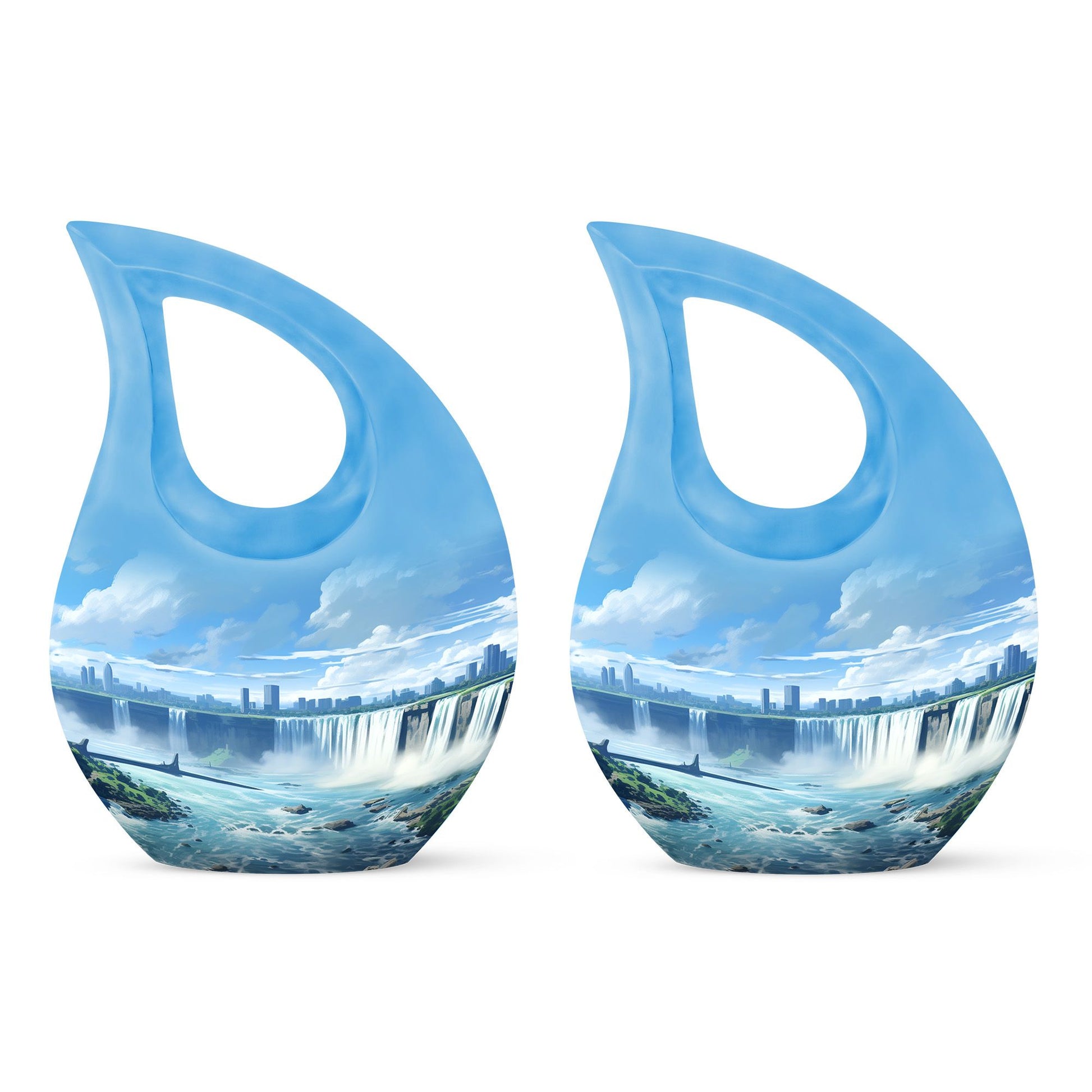 10-inch River-themed Cross Drop Large Urn 