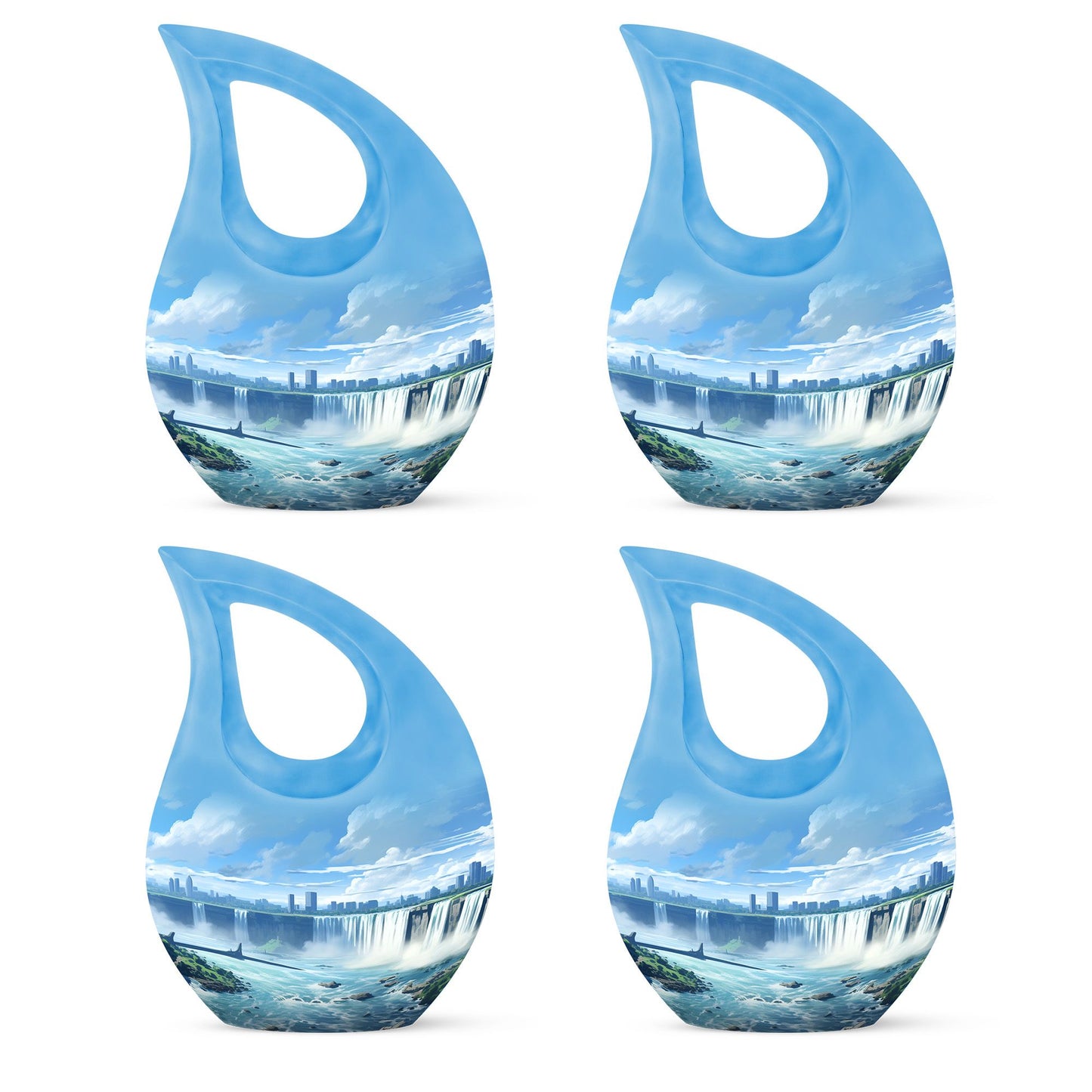 10-inch River-themed Cross Drop Large Urn 