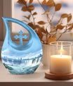 10-inch River-themed Cross Drop Large Urn 