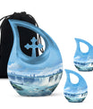 10-inch River-themed Cross Drop Large Urn 