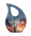 10 Inch Statue Of Liberty Cross Drop Aluminium Urn 