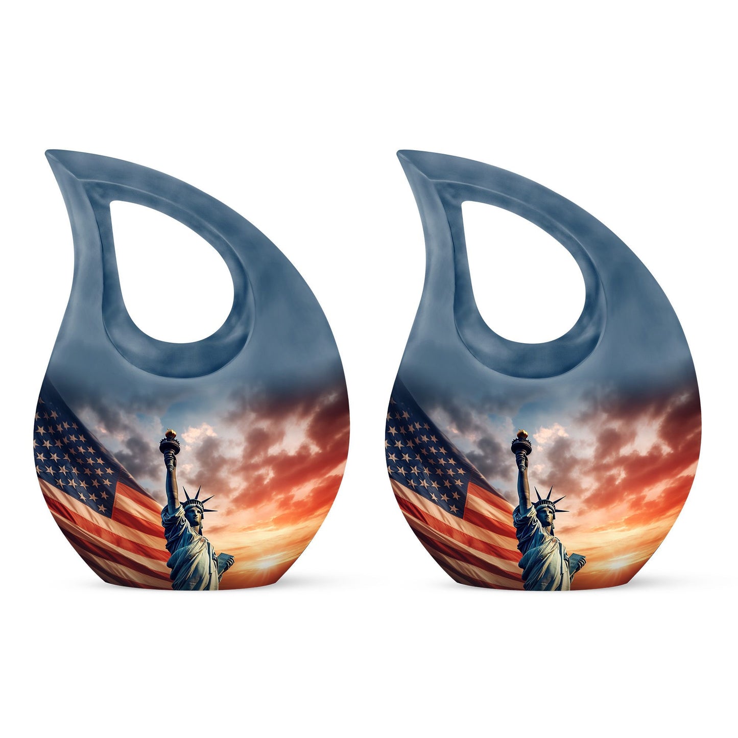 10 Inch Statue Of Liberty Cross Drop Aluminium Urn 