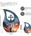 10 Inch Statue Of Liberty Cross Drop Aluminium Urn 