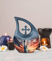10 Inch Statue Of Liberty Cross Drop Aluminium Urn 