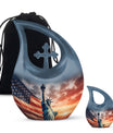 10 Inch Statue Of Liberty Cross Drop Aluminium Urn 
