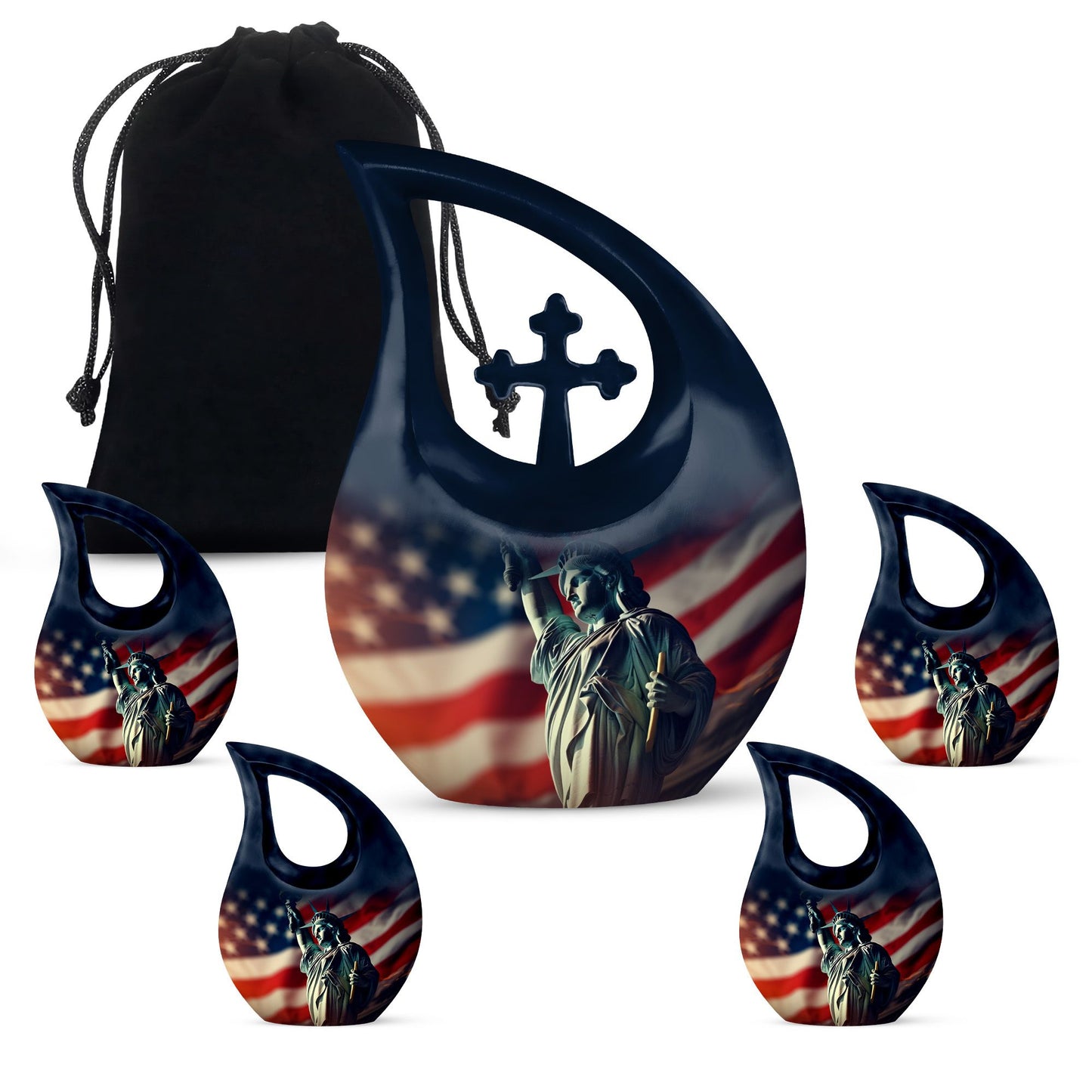 10-inch Statue Of Liberty Cross Drop Design Companion Urn