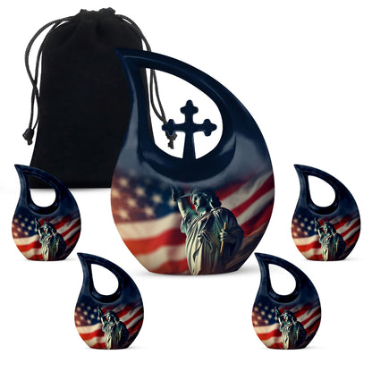 10-inch Statue Of Liberty Cross Drop Design Companion Urn