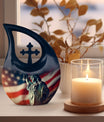 10-inch Statue Of Liberty Cross Drop Design Companion Urn