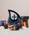 10-inch Statue Of Liberty Cross Drop Design Companion Urn