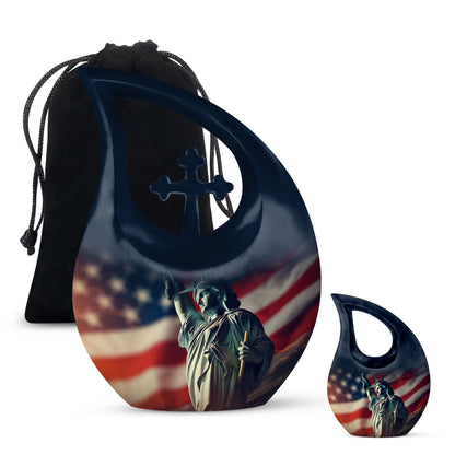 10-inch Statue Of Liberty Cross Drop Design Companion Urn