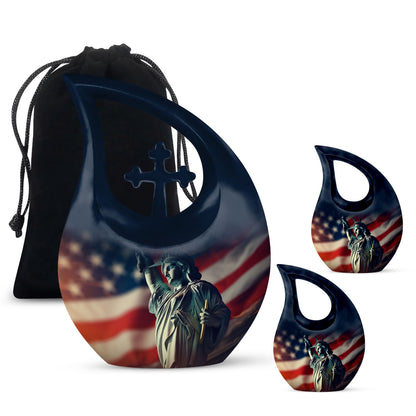 10-inch Statue Of Liberty Cross Drop Design Companion Urn