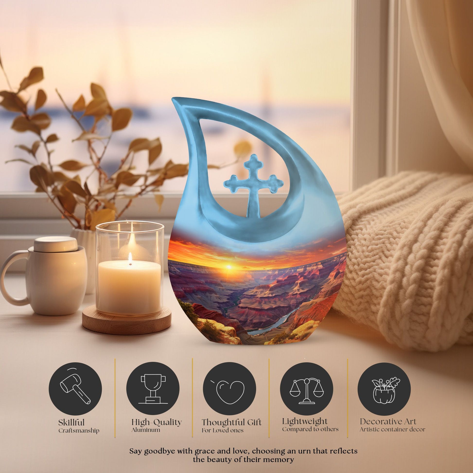 10 inch aluminium Statue of Liberty urn 