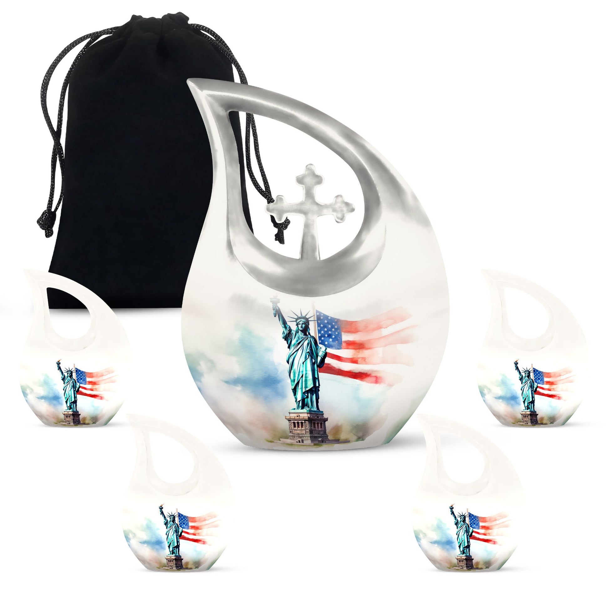 10 Inch Statue Of Liberty Urns 