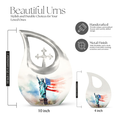 10 Inch Statue Of Liberty Urns 