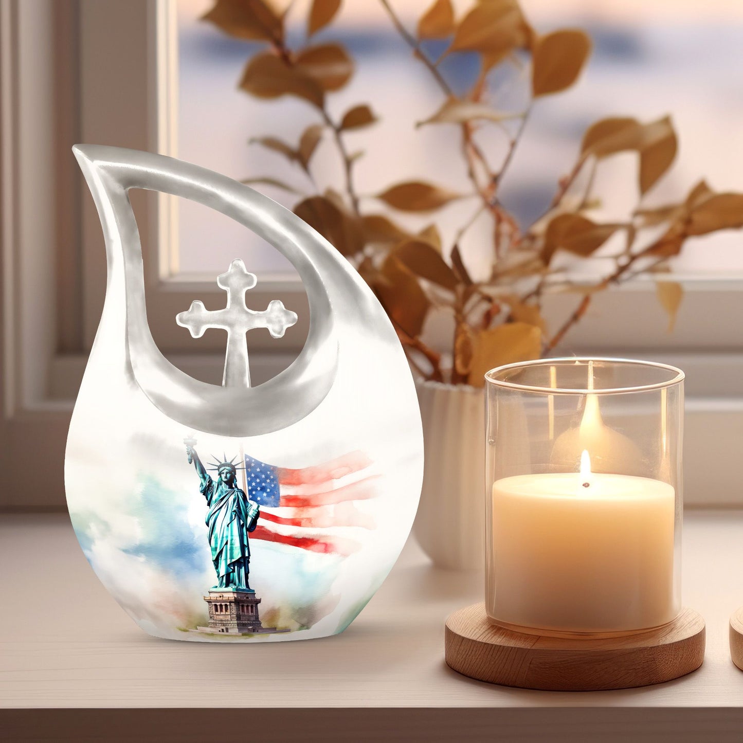 10 Inch Statue Of Liberty Urns 