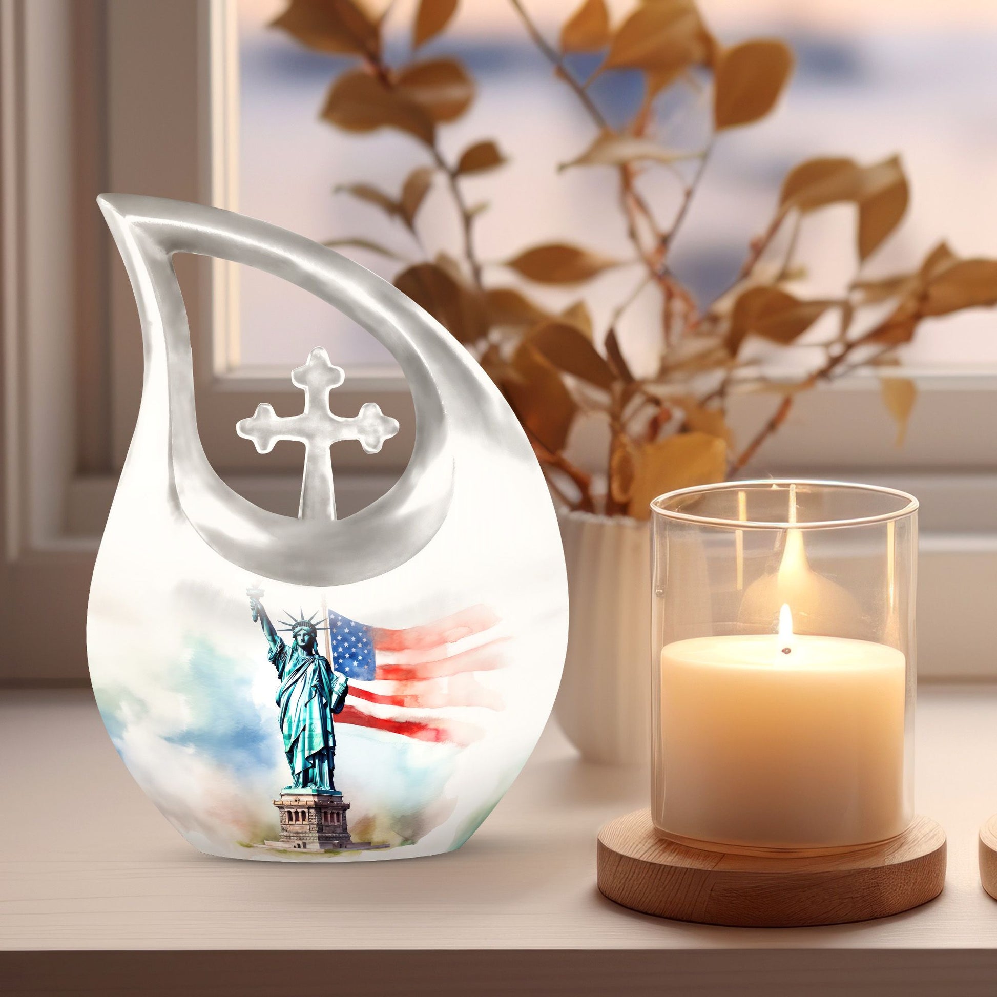 10 Inch Statue Of Liberty Urns 