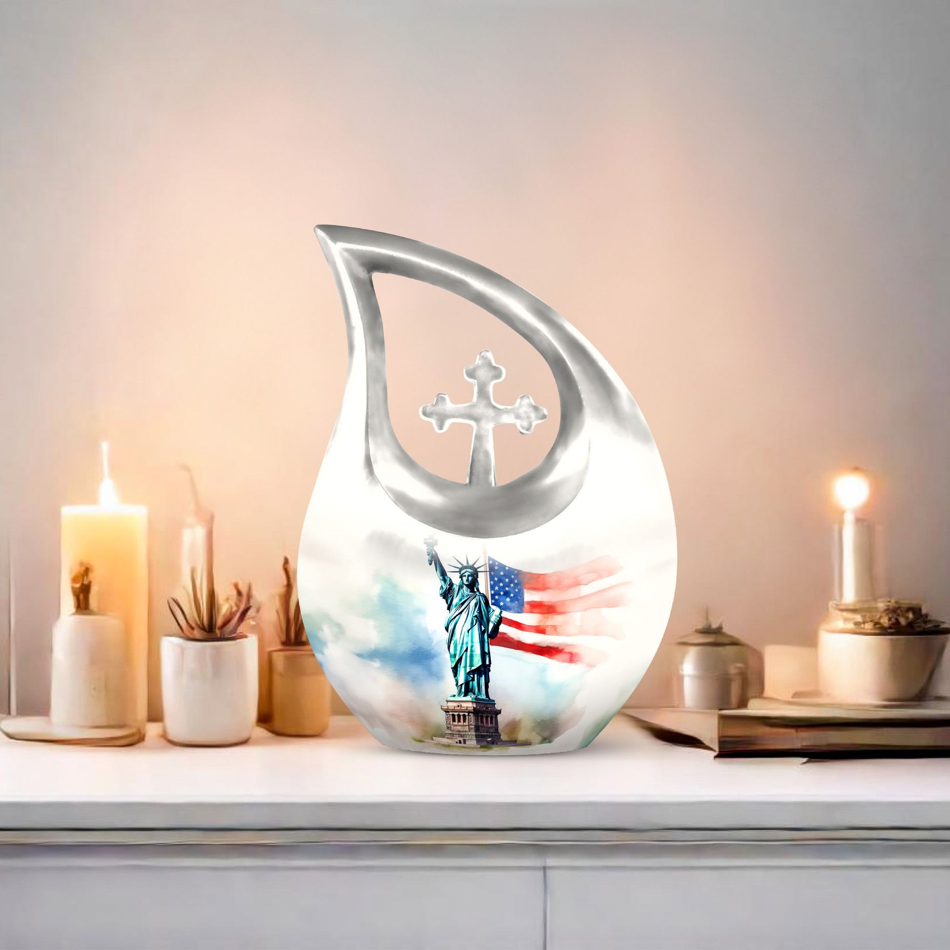 10 Inch Statue Of Liberty Urns 