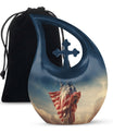 Liberty themed Cross Drop Double Urn