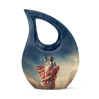 Liberty themed Cross Drop Double Urn