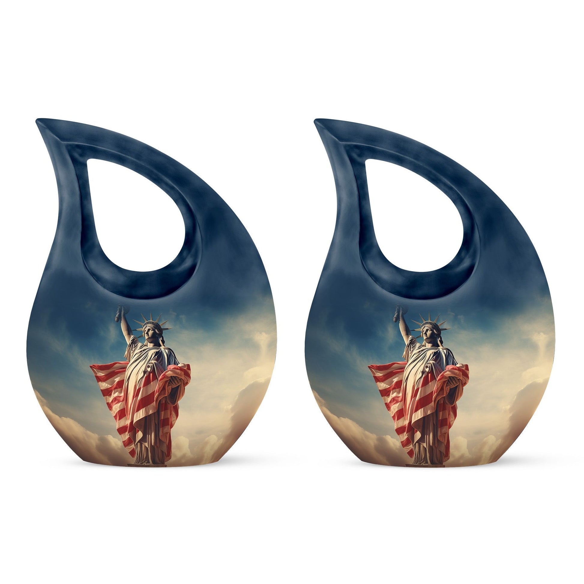 Liberty themed Cross Drop Double Urn