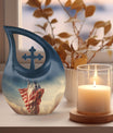 Liberty themed Cross Drop Double Urn