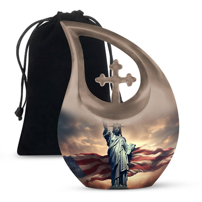 Statue Of Liberty themed large Aluminium memorial urn 