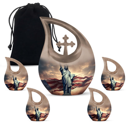 Statue Of Liberty themed large Aluminium memorial urn 
