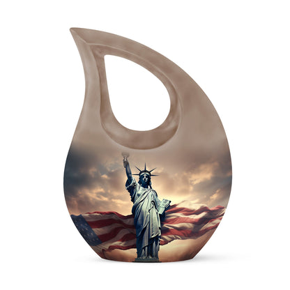 Statue Of Liberty themed large Aluminium memorial urn 