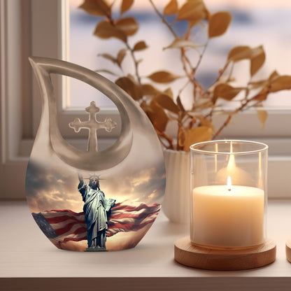 Statue Of Liberty themed large Aluminium memorial urn 