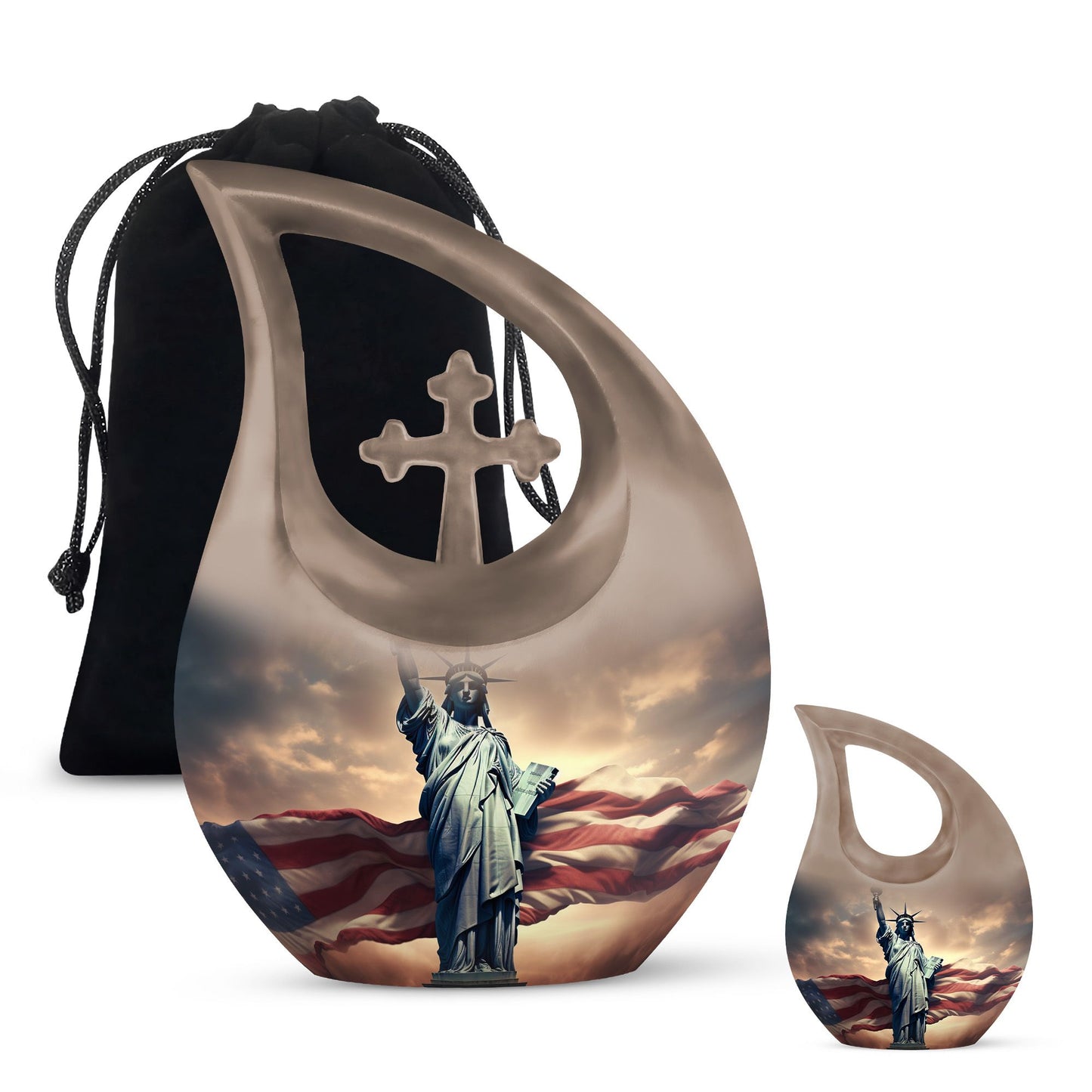 Statue Of Liberty themed large Aluminium memorial urn 