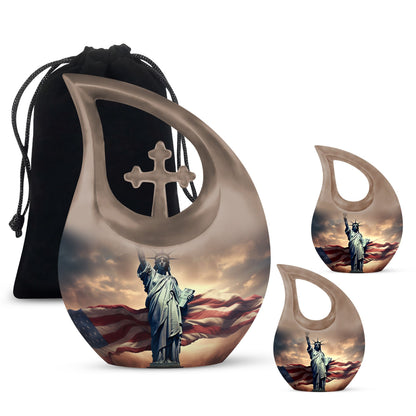 Statue Of Liberty themed large Aluminium memorial urn 