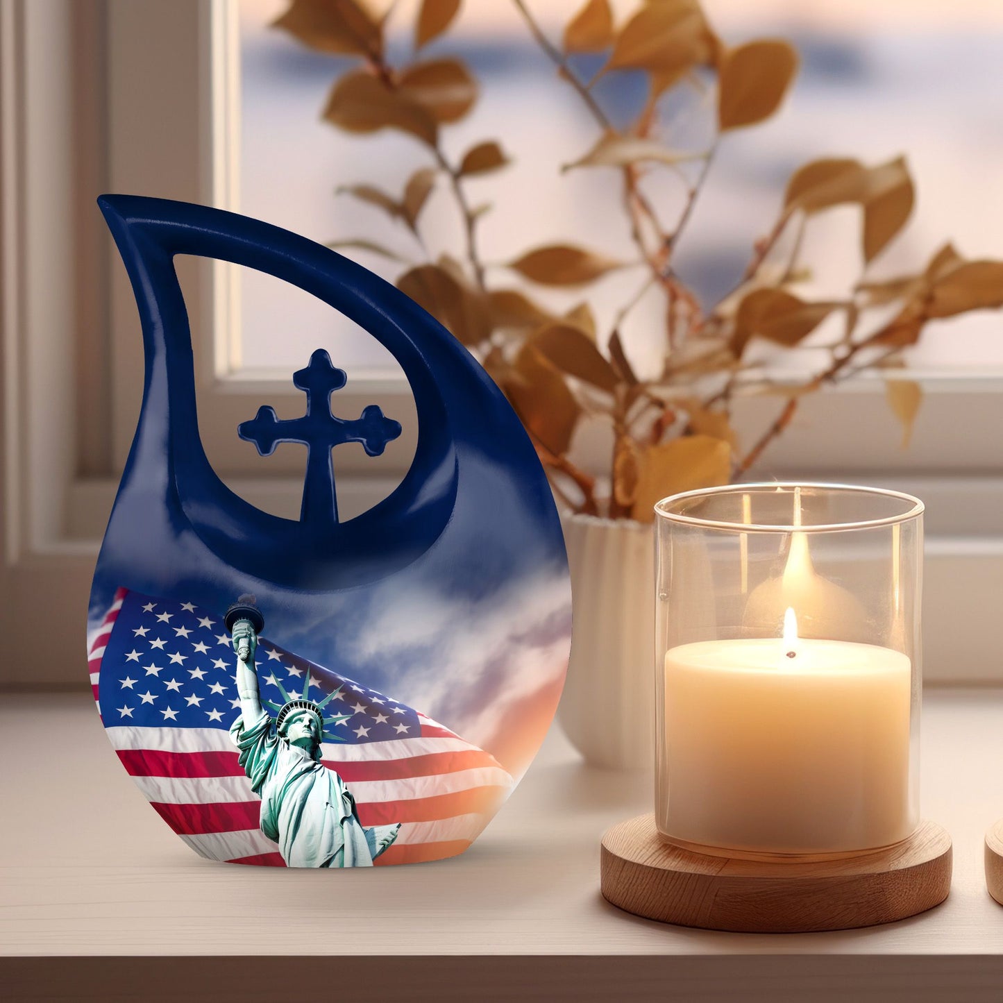10-inch Statue of Liberty Double Urn