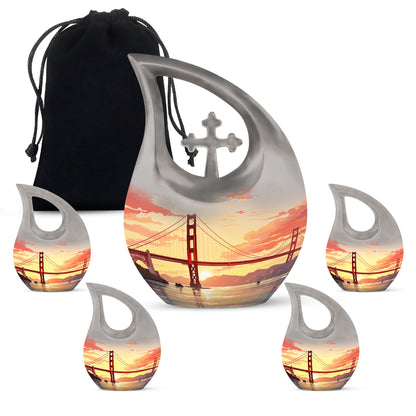Golden Gate Bridge themed large urn