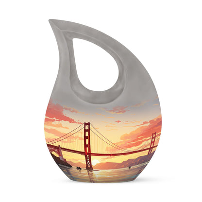 Golden Gate Bridge themed large urn