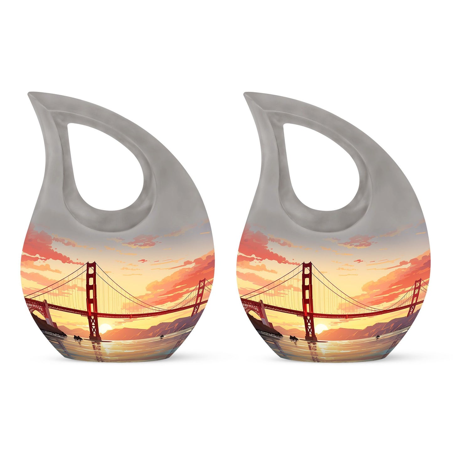 Golden Gate Bridge themed large urn