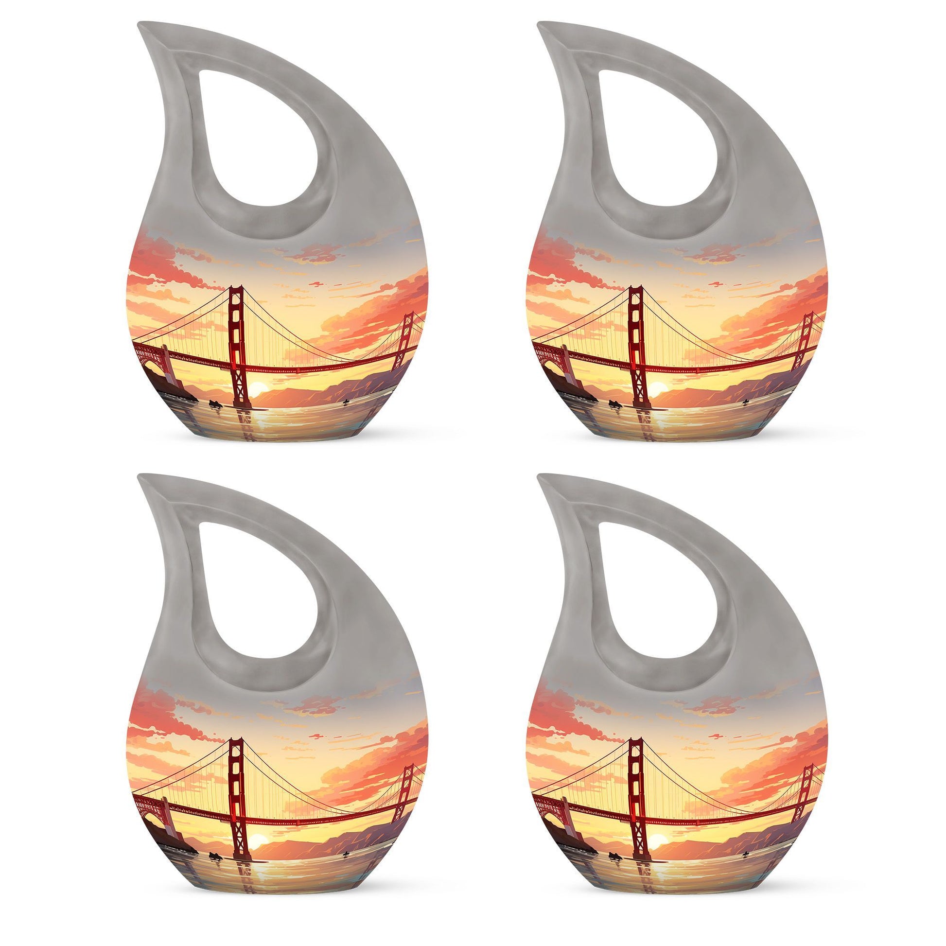 Golden Gate Bridge themed large urn