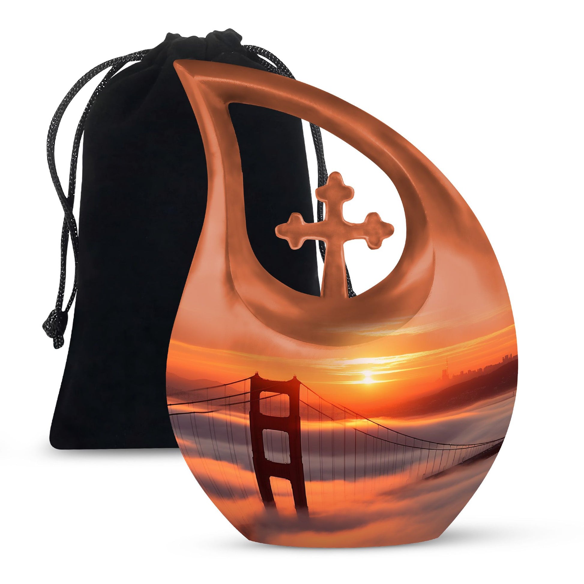 Cross Drop Golden Gate Bridge Cremation Urn