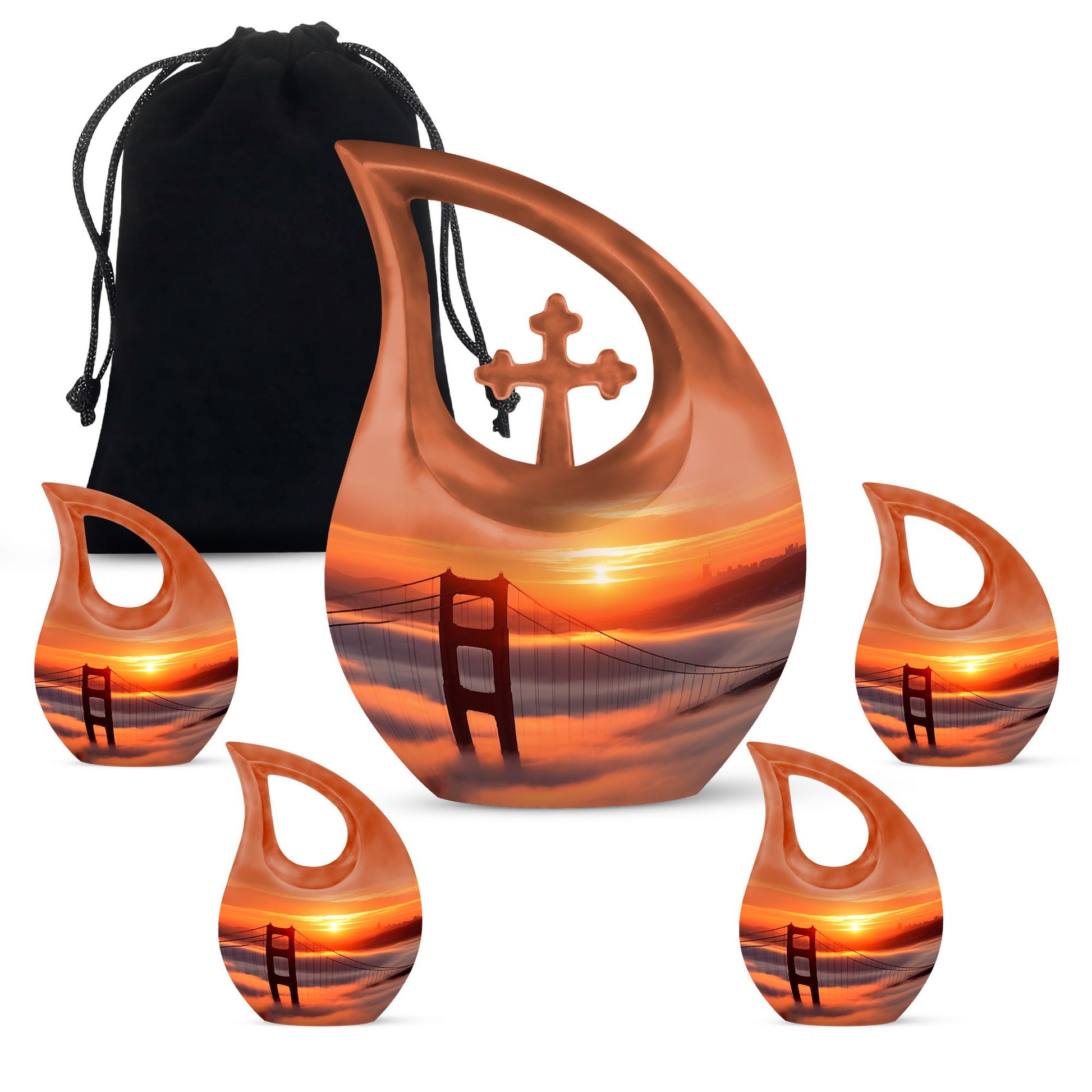 Cross Drop Golden Gate Bridge Cremation Urn