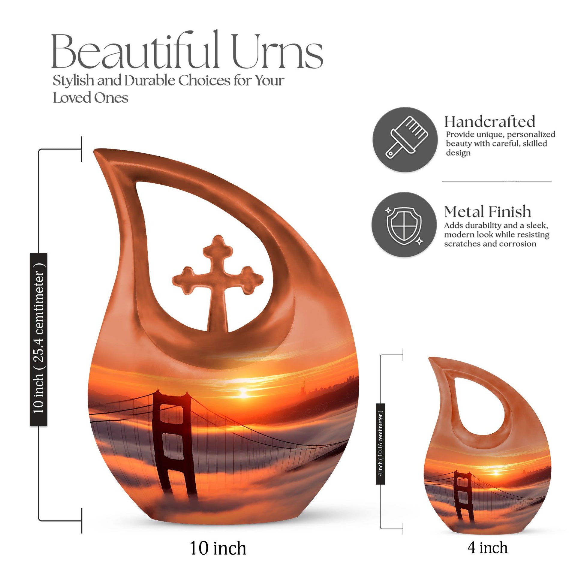 Cross Drop Golden Gate Bridge Cremation Urn