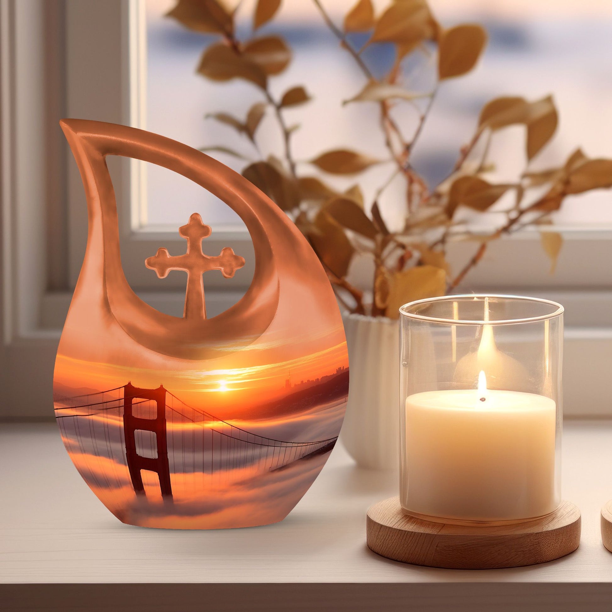 Cross Drop Golden Gate Bridge Cremation Urn