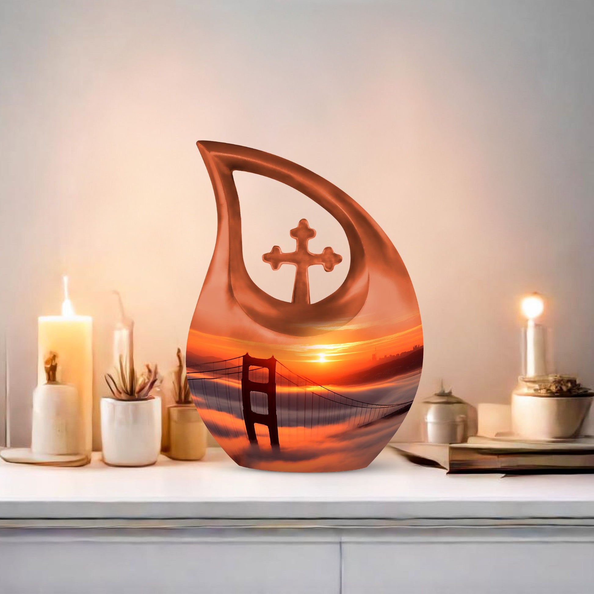 Cross Drop Golden Gate Bridge Cremation Urn