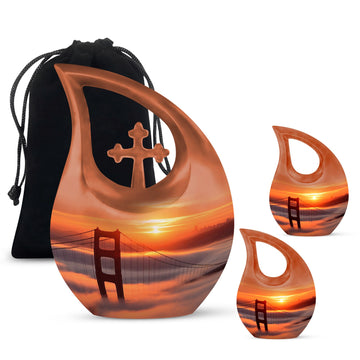 10 inch large Urn with 2 Keepsake 3 Inch Urns