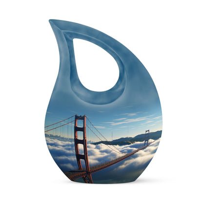 Golden Gate Bridge themed Cross Drop design Large Urn