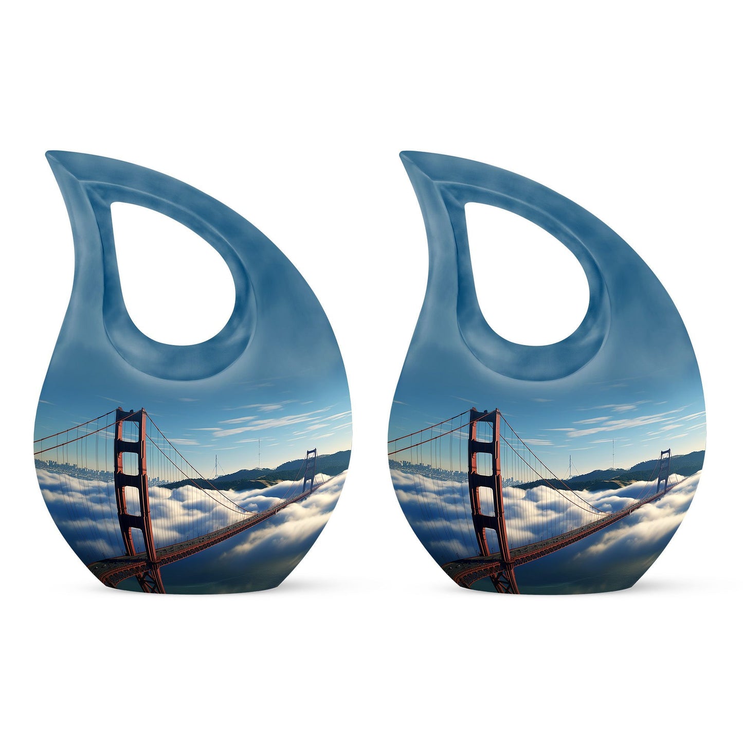 Golden Gate Bridge themed Cross Drop design Large Urn