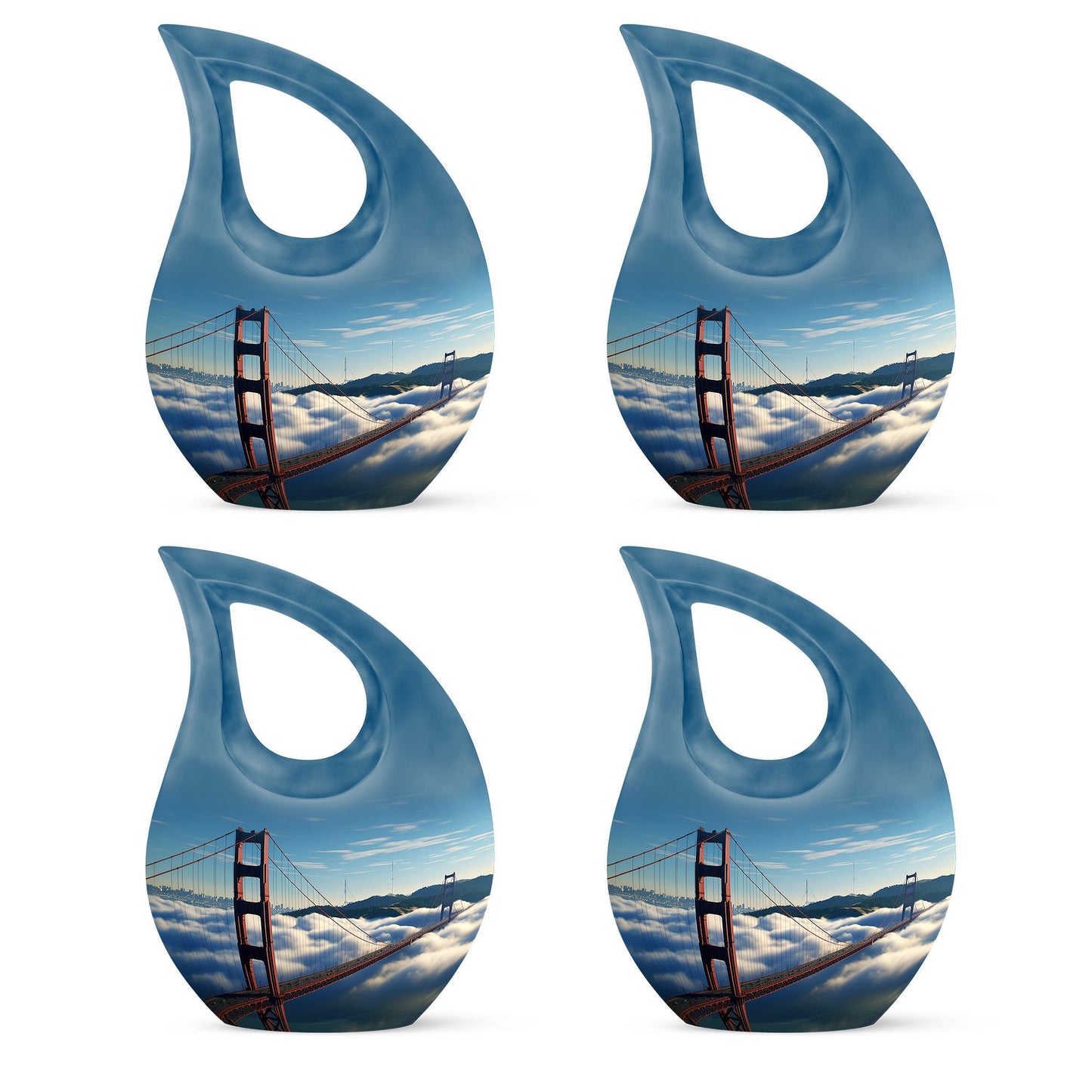 Golden Gate Bridge themed Cross Drop design Large Urn