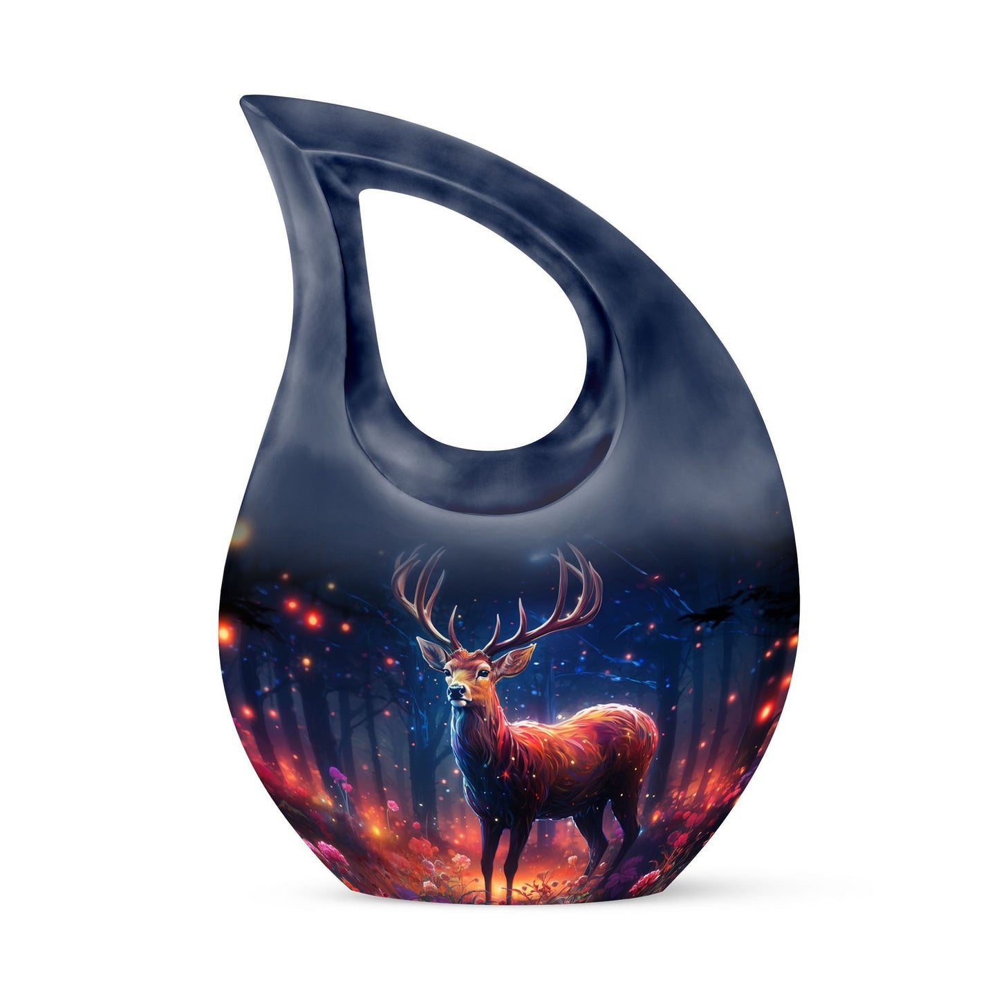 Deer-themed Marble Urn