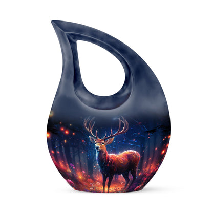 Deer-themed Marble Urn